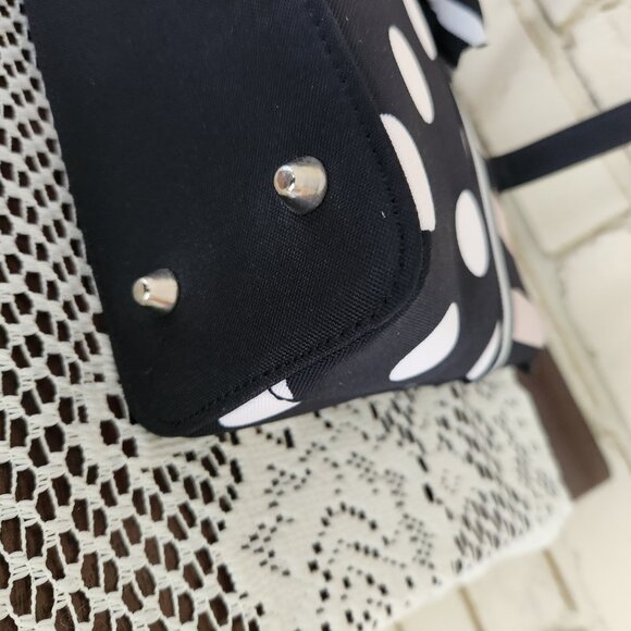 Like New Vintage Kate Spade NY Polka Dot Black Handbag Purse - Picture 10 of 12